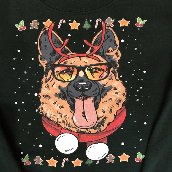 Christmas Sweatshirt with German Shepard D… - Picture 3 of 5